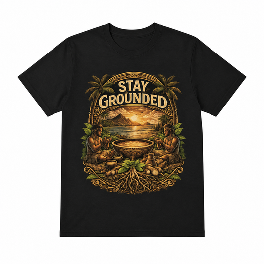 “Stay Grounded” Kava Culture T-Shirt | Fiji-Inspired Graphic Tee