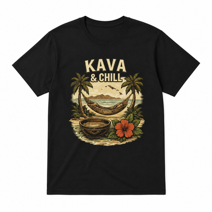 “Kava & Chill” Kava Culture T-Shirt | Fiji-Inspired Graphic Tee